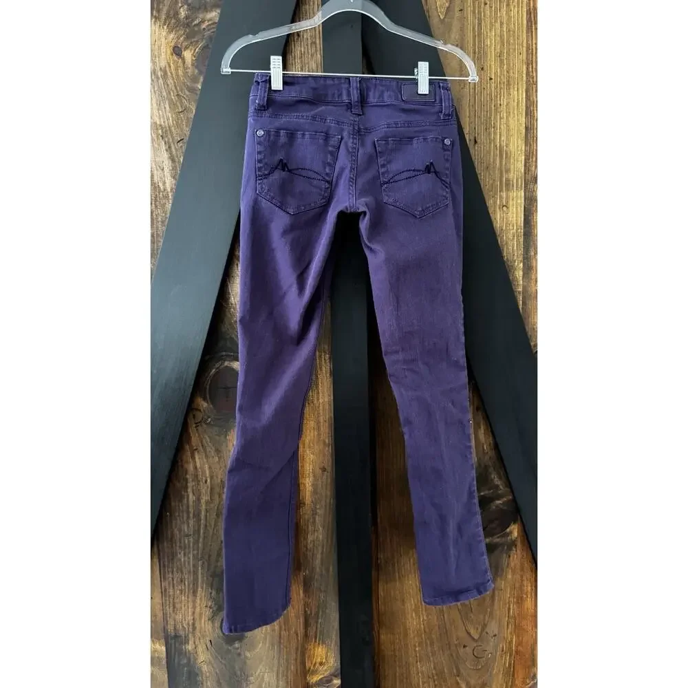Dollhouse Vintage Y2K Juniors 00 Purple Slim Jeans